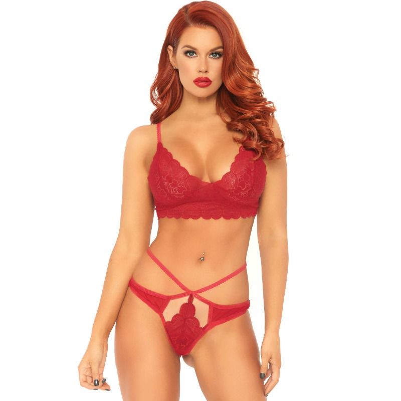 LEG AVENUE комплект от 2 части: дантелено бралет и прашка,