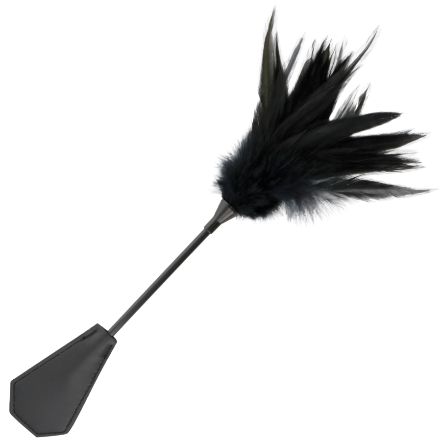 DARKNESS SENSATIONS камшик с перо и пръчка, 48 cm