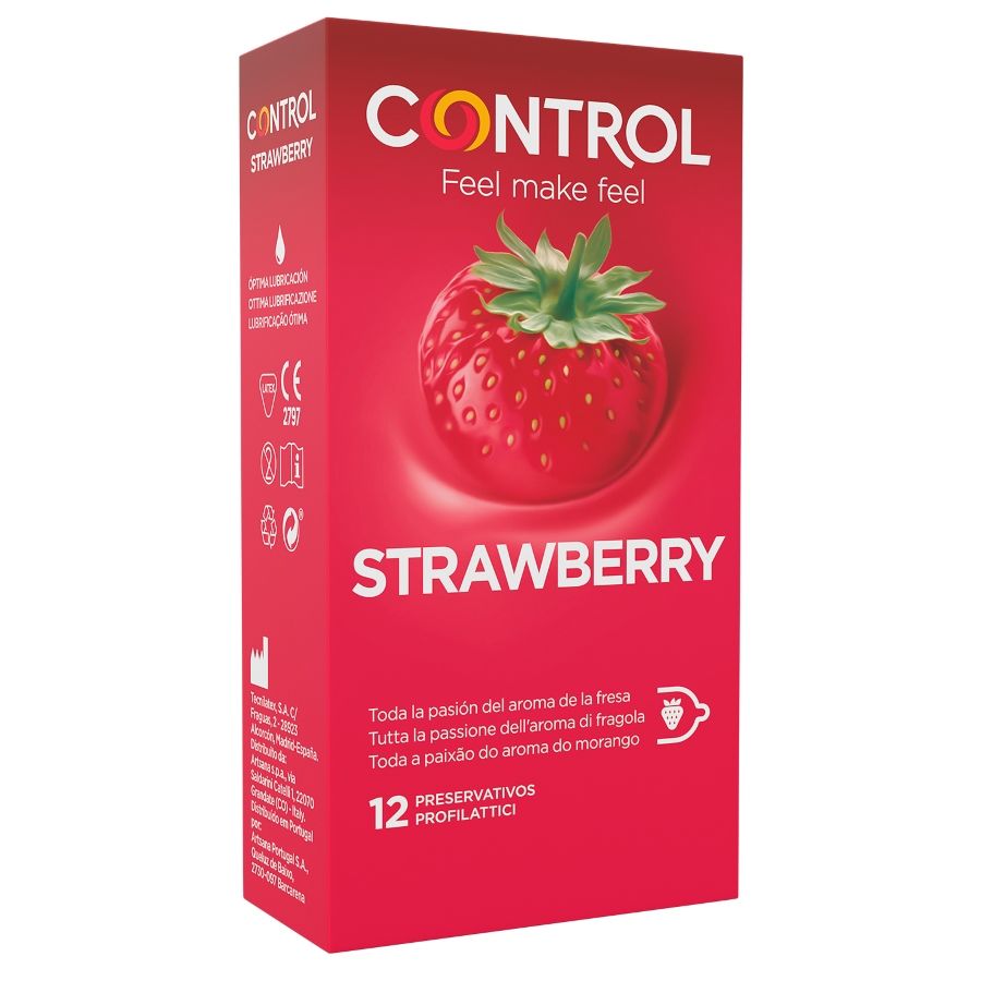 Презервативи CONTROL Adapta с вкус на ягода, 12 броя