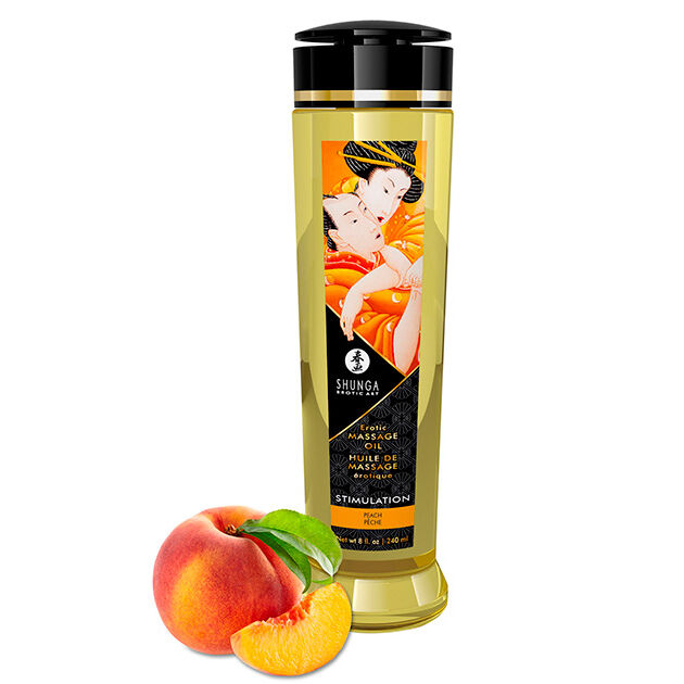 Масажно олио Shunga с аромат на праскова, 240 ml