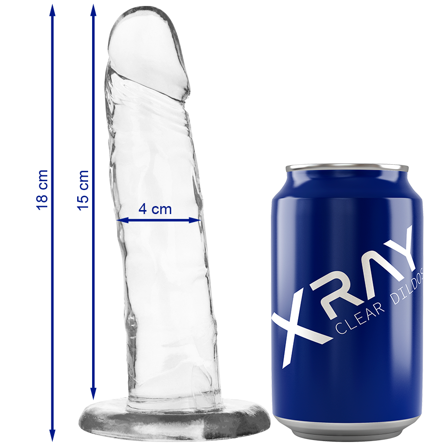 X RAY Clear реалистично дилдо, прозрачно, 18 cm