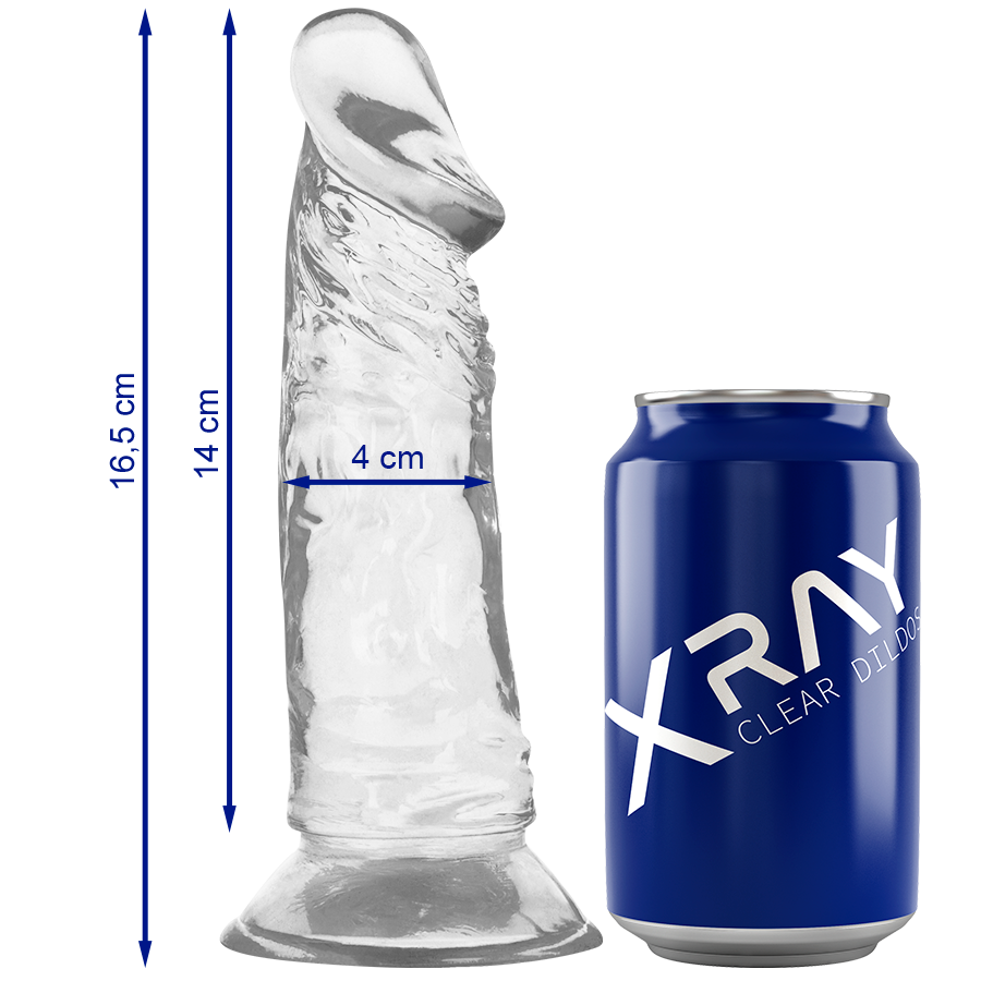 Реалистично дилдо X RAY Clear, прозрачно, 16,5 cm