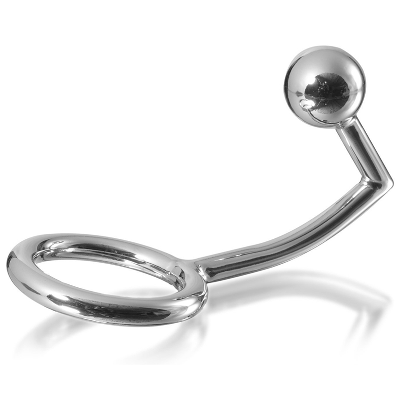 METAL HARD пенис ринг с анална топка, 45 mm