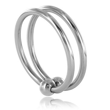 METAL HARD ринг за пенис без вибрации с два стоманени пръстена, 30 mm