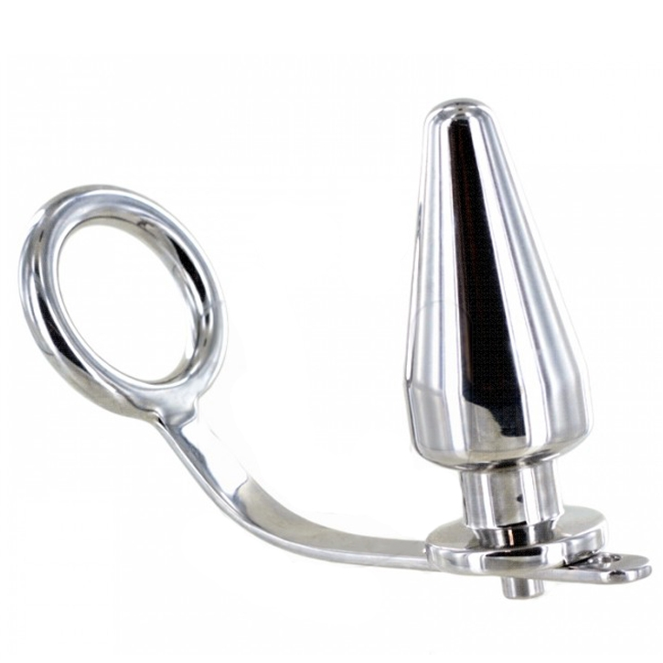 METAL HARD анална тапа със стоманен пръстен, 4,5 cm