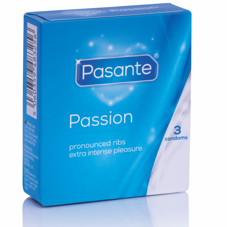 Презервативи Pasante с релефни точки, 3 броя