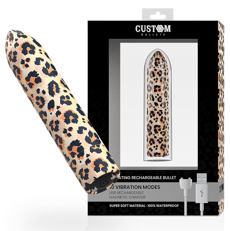 Мини вибратор CUSTOM BULLETS Leopard с 10 режима на вибрация