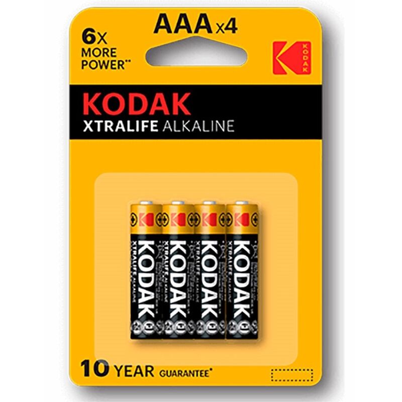 AAA алкални батерии, комплект от 4, с дълъг живот за дистанционни управления KODAK