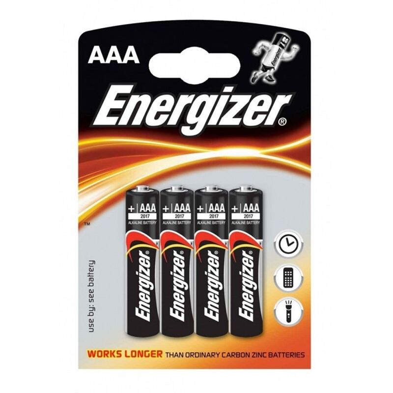 Алкални батерии AAA, комплект от 4, дълъг живот, компактни ENERGIZER